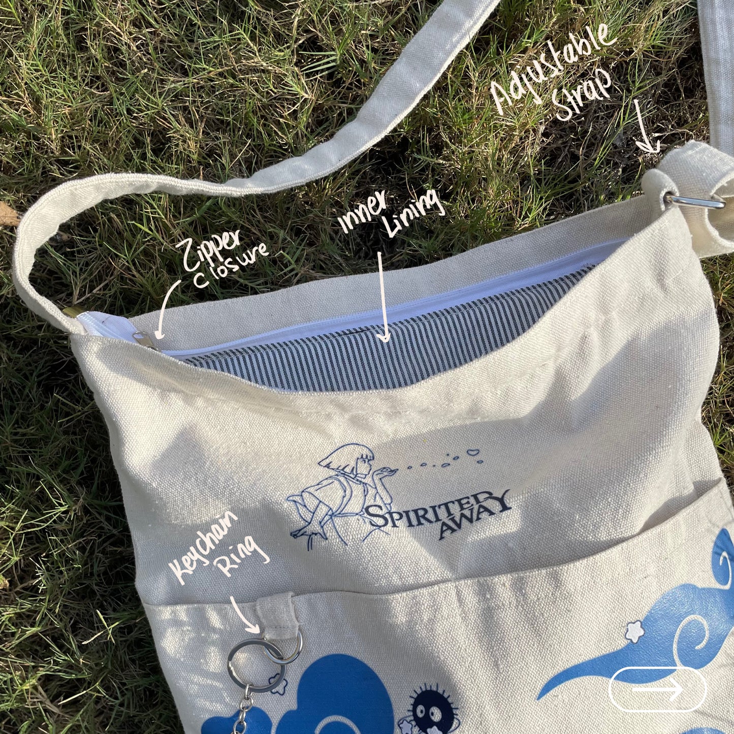 Spirited away messenger bag