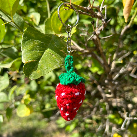 Crochet strawberry charm